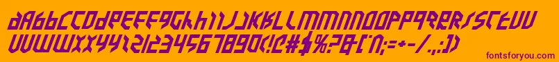ValkyrieExpandedBoldItalic Font – Purple Fonts on Orange Background