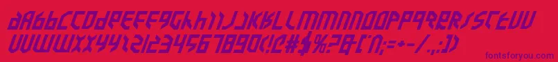 ValkyrieExpandedBoldItalic Font – Purple Fonts on Red Background