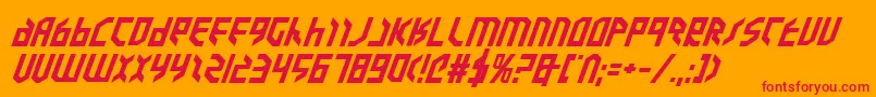 ValkyrieExpandedBoldItalic Font – Red Fonts on Orange Background