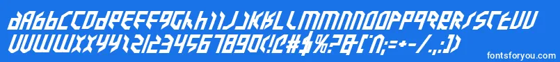 ValkyrieExpandedBoldItalic Font – White Fonts on Blue Background