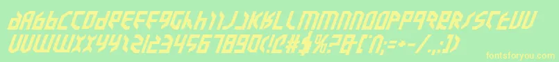 ValkyrieExpandedBoldItalic Font – Yellow Fonts on Green Background