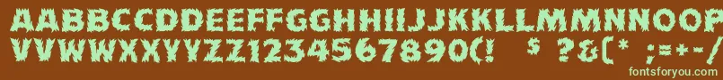 Flames Font – Green Fonts on Brown Background