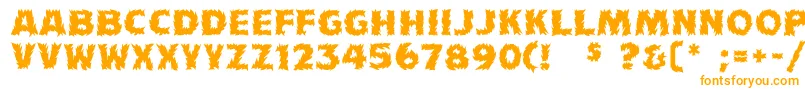 Weitere Informationen zur Flames-Schriftart Flames-Schriftart – Orangefarbene Schriften auf weißem Hintergrund