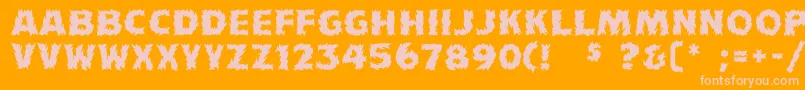 Flames-Schriftart – Rosa Schriften auf orangefarbenem Hintergrund