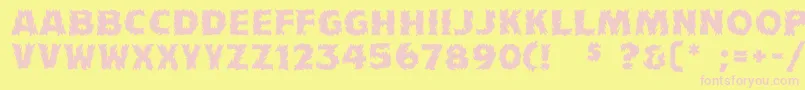 フォントFlames – ピンクのフォント、黄色の背景