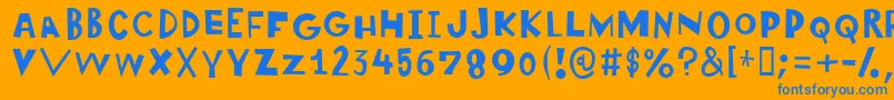 Wonderlism Font – Blue Fonts on Orange Background