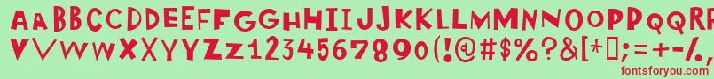Wonderlism Font – Red Fonts on Green Background