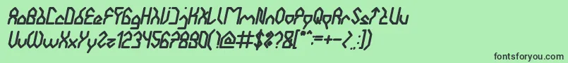 フォントHouseBuilderBoldItalic – 緑の背景に黒い文字