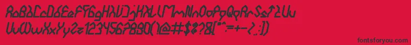 HouseBuilderBoldItalic Font – Black Fonts on Red Background