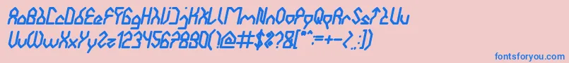 HouseBuilderBoldItalic Font – Blue Fonts on Pink Background