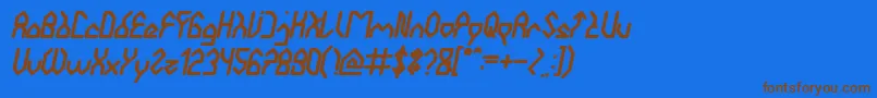 HouseBuilderBoldItalic Font – Brown Fonts on Blue Background