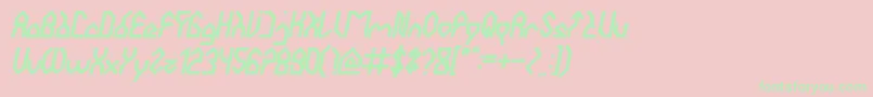 HouseBuilderBoldItalic Font – Green Fonts on Pink Background