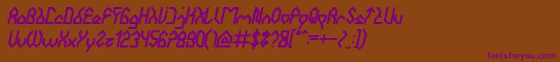 HouseBuilderBoldItalic Font – Purple Fonts on Brown Background
