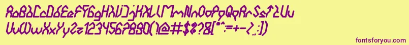 HouseBuilderBoldItalic Font – Purple Fonts on Yellow Background