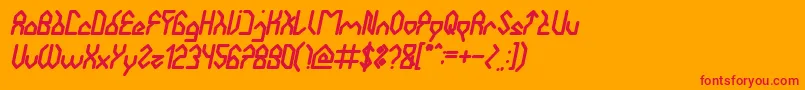 HouseBuilderBoldItalic Font – Red Fonts on Orange Background