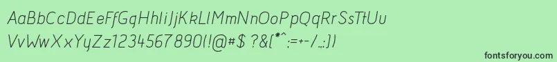 Fonte AcidItalic – fontes pretas em um fundo verde