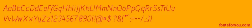 fuente AcidItalic – Fuentes Rojas Sobre Fondo Naranja