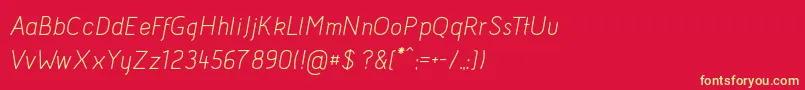 fuente AcidItalic – Fuentes Amarillas Sobre Fondo Rojo