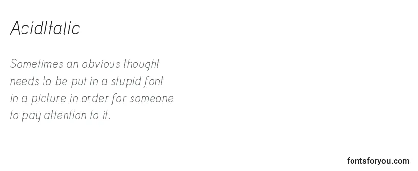 Review of the AcidItalic Font