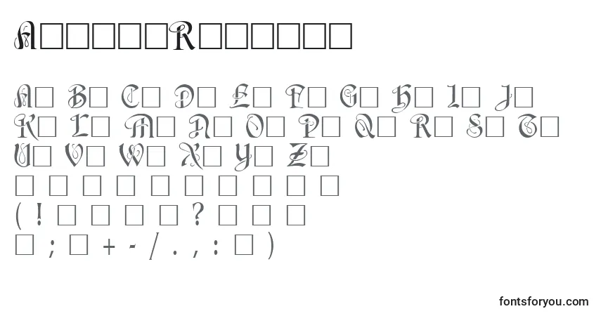 Шрифт AmnenaRegular – алфавит, цифры, специальные символы