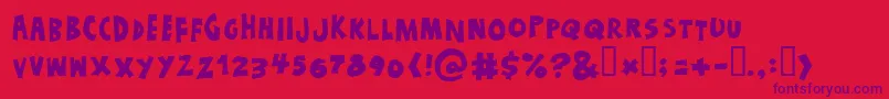 Justadream Font – Purple Fonts on Red Background