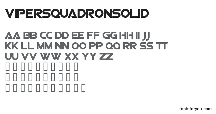 A fonte ViperSquadronSolid – alfabeto, números, caracteres especiais