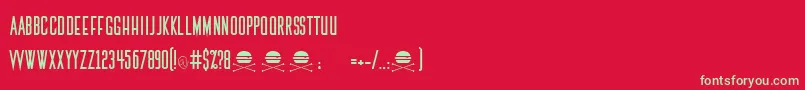 ThemedicRegular Font – Green Fonts on Red Background