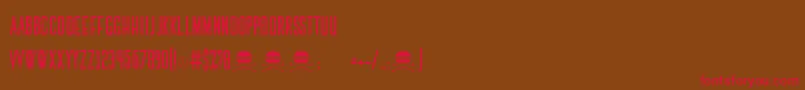 ThemedicRegular Font – Red Fonts on Brown Background