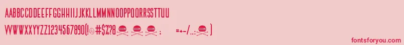 ThemedicRegular Font – Red Fonts on Pink Background