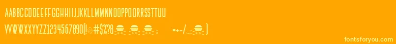 Czcionka ThemedicRegular – żółte czcionki na pomarańczowym tle
