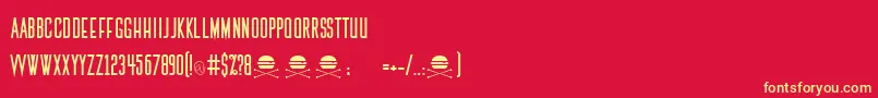 ThemedicRegular Font – Yellow Fonts on Red Background