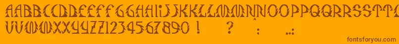 JmhSafari Font – Brown Fonts on Orange Background
