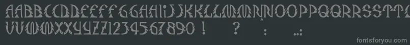 フォントJmhSafari – 黒い背景に灰色の文字