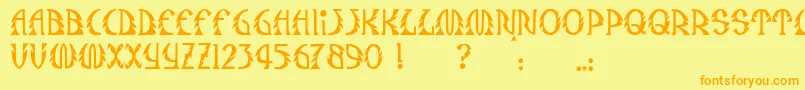 JmhSafari Font – Orange Fonts on Yellow Background