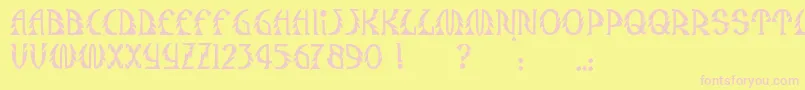 JmhSafari Font – Pink Fonts on Yellow Background