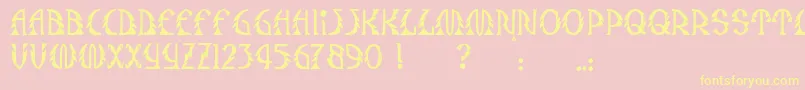 JmhSafari Font – Yellow Fonts on Pink Background