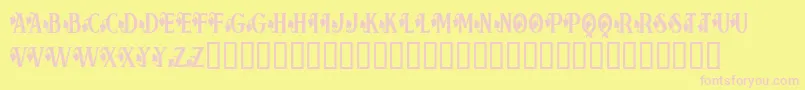 Bloorg Font – Pink Fonts on Yellow Background