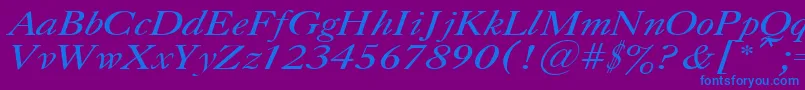 CaslonItalic.001.001 Font – Blue Fonts on Purple Background