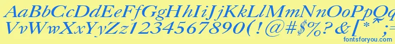 CaslonItalic.001.001 Font – Blue Fonts on Yellow Background