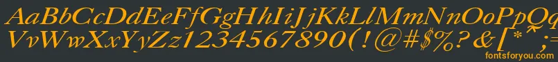 フォントCaslonItalic.001.001 – 黒い背景にオレンジの文字