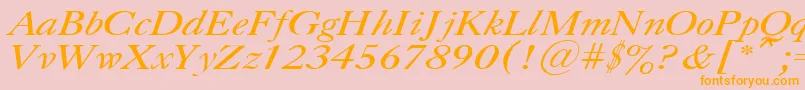 CaslonItalic.001.001-Schriftart – Orangefarbene Schriften auf rosa Hintergrund