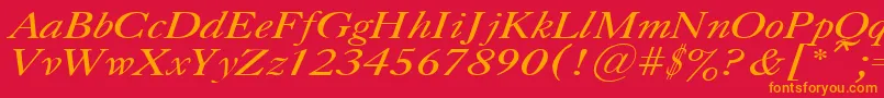 CaslonItalic.001.001 Font – Orange Fonts on Red Background