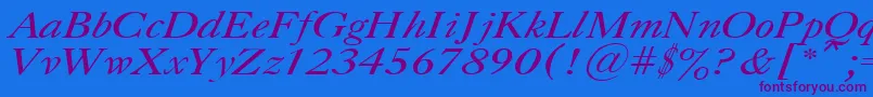 CaslonItalic.001.001 Font – Purple Fonts on Blue Background