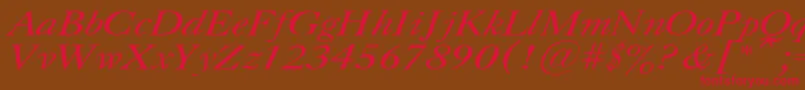 CaslonItalic.001.001-Schriftart – Rote Schriften auf braunem Hintergrund