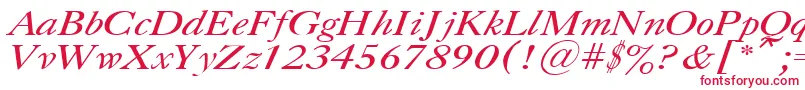 フォントCaslonItalic.001.001 – 白い背景に赤い文字