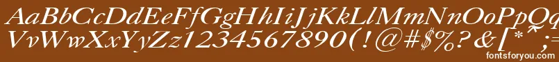 フォントCaslonItalic.001.001 – 茶色の背景に白い文字