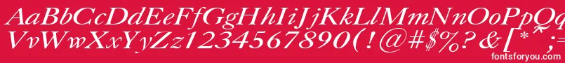 CaslonItalic.001.001-Schriftart – Weiße Schriften auf rotem Hintergrund