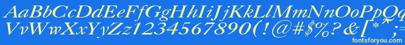 CaslonItalic.001.001 Font – Yellow Fonts on Blue Background