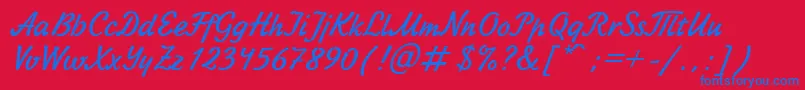 Jikharev.Kz Font – Blue Fonts on Red Background