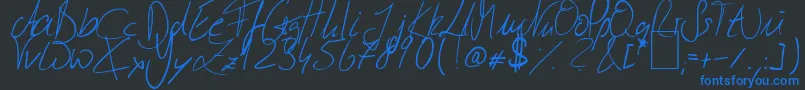 JulliscriptumReloaded Font – Blue Fonts on Black Background
